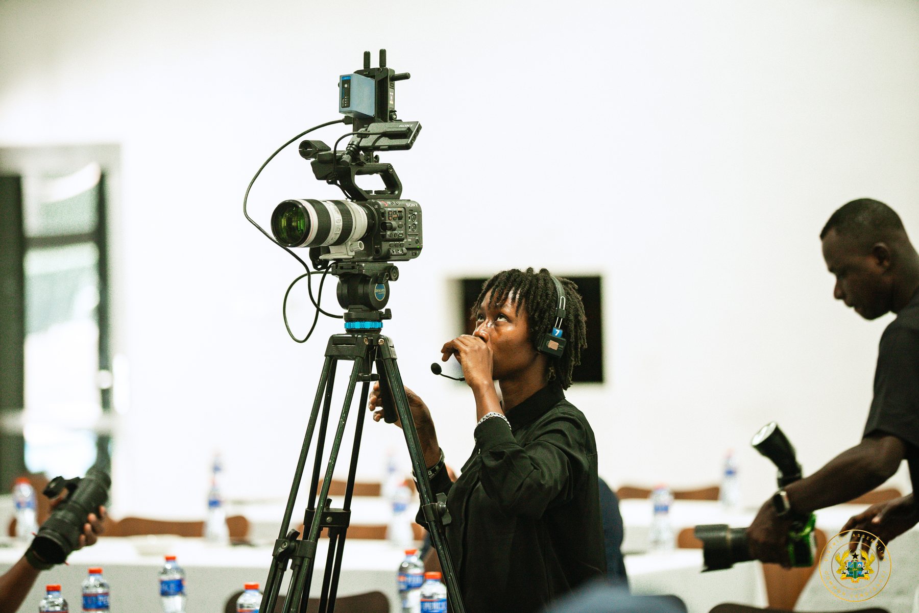 Camera operator working behind the scenes